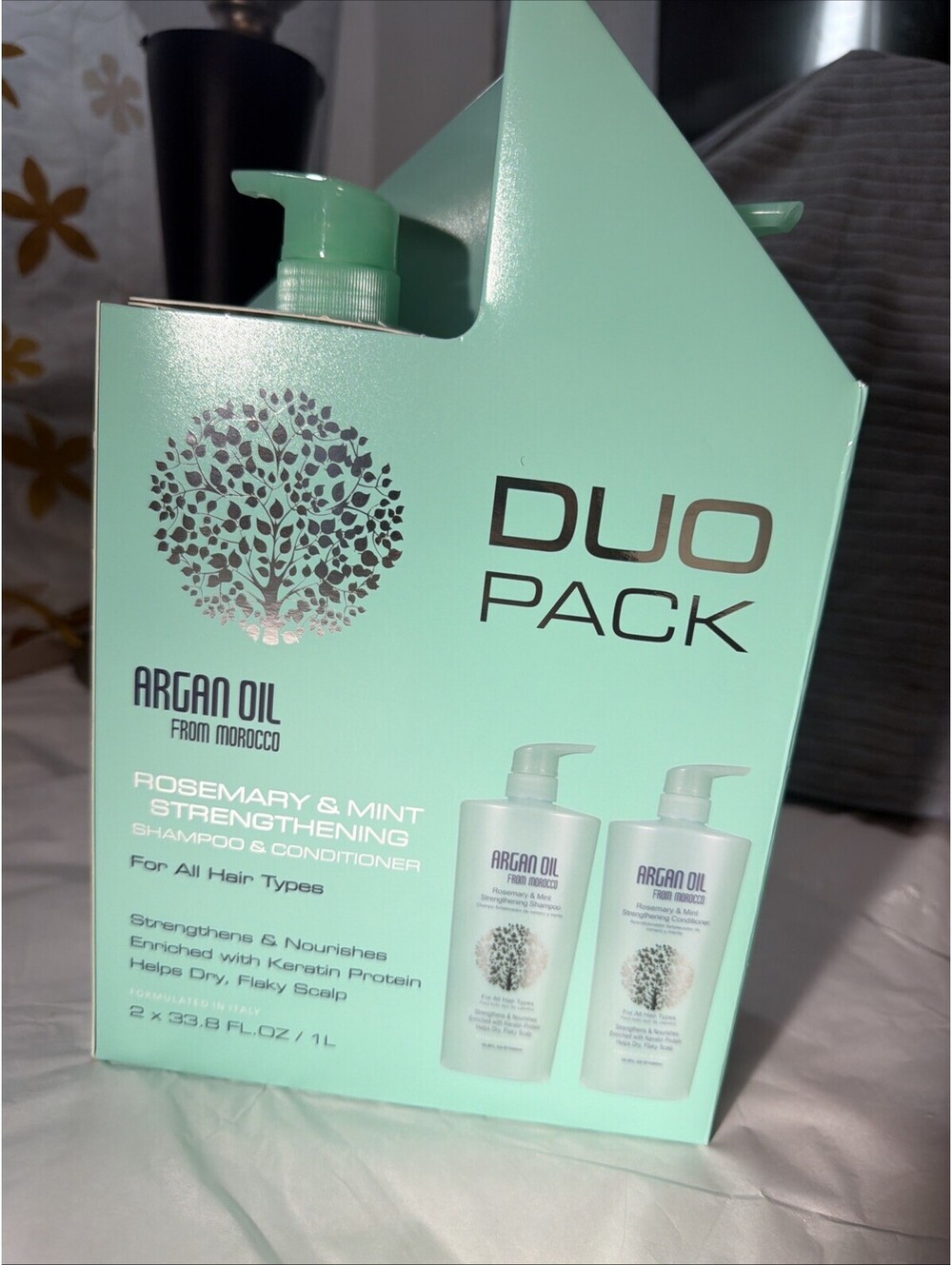 Argan Oil From Morocco Rosemary & Mint Strengthening Shampoo & Conditioner Duo